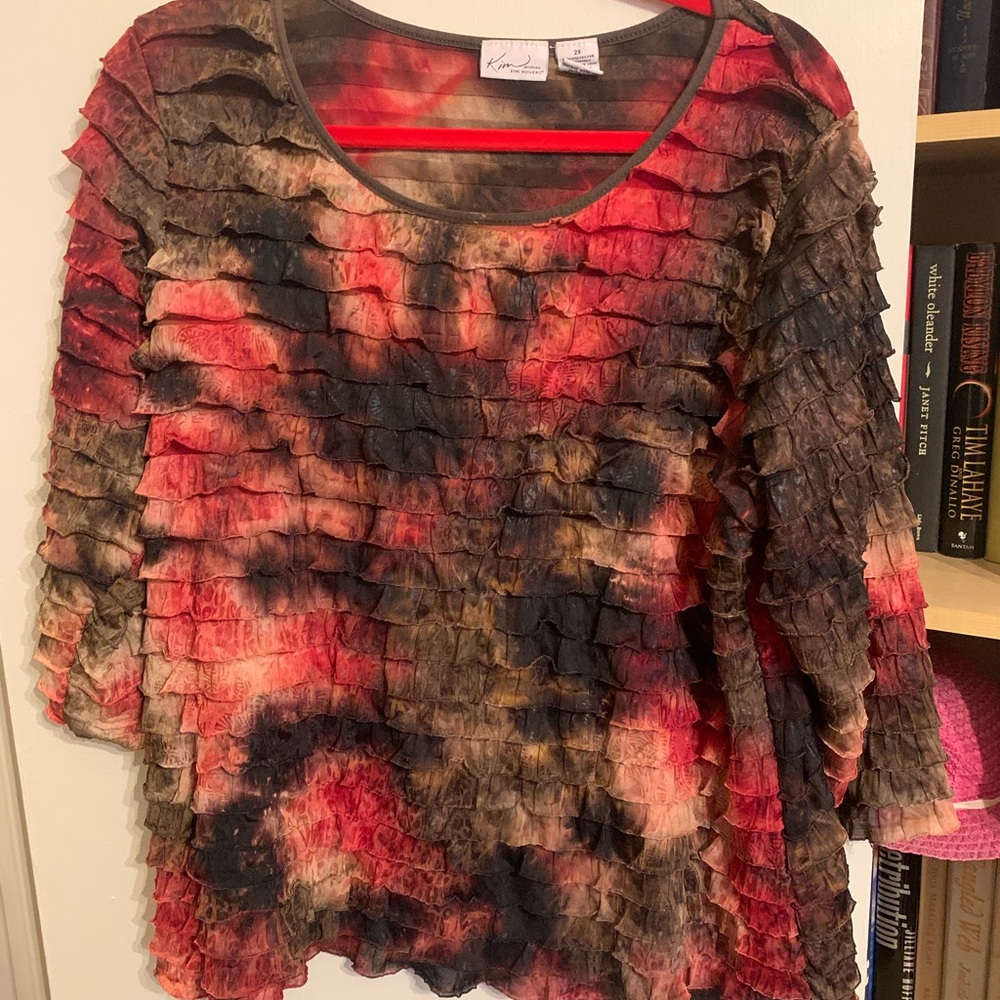 Kim Rogers Multicolor Ruffled Blouse